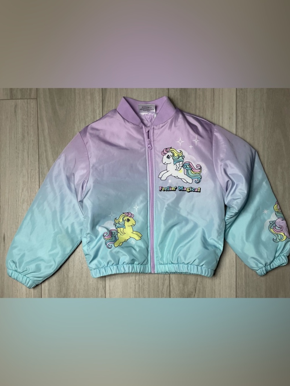 My Little Pony Pastel Pink and Blue Puffer Jacket size 7/8